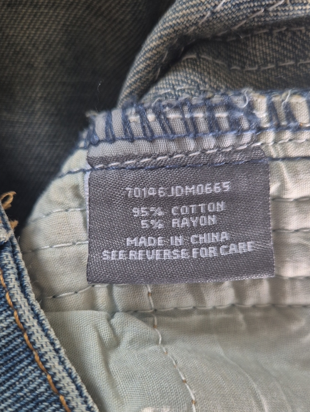 Cali1850 Low Rise Striped Baggy Jeans - Tinted Dark WashSize 11/30 - Picture 8 of 12